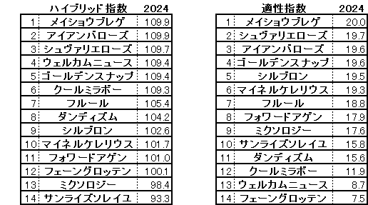 2024　ステイヤーズＳ　HB指数